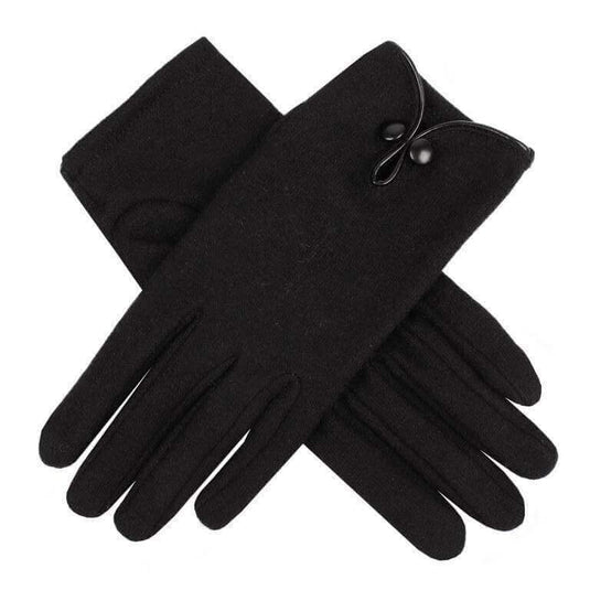 DENTS Ladies Women's 100% Wool Gloves Unlined Warm - Black | Adventureco