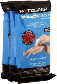 Mozzigear Mosquito Repellent Wipes - 3 Packs Of 10 Wipes | Adventureco