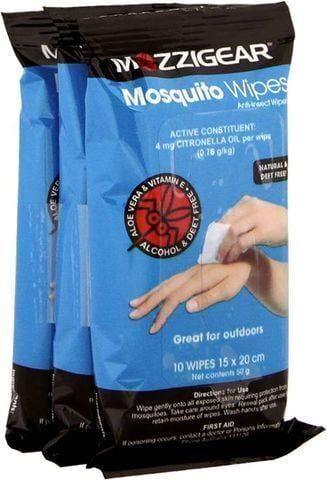 Mozzigear Mosquito Repellent Wipes - 3 Packs Of 10 Wipes | Adventureco