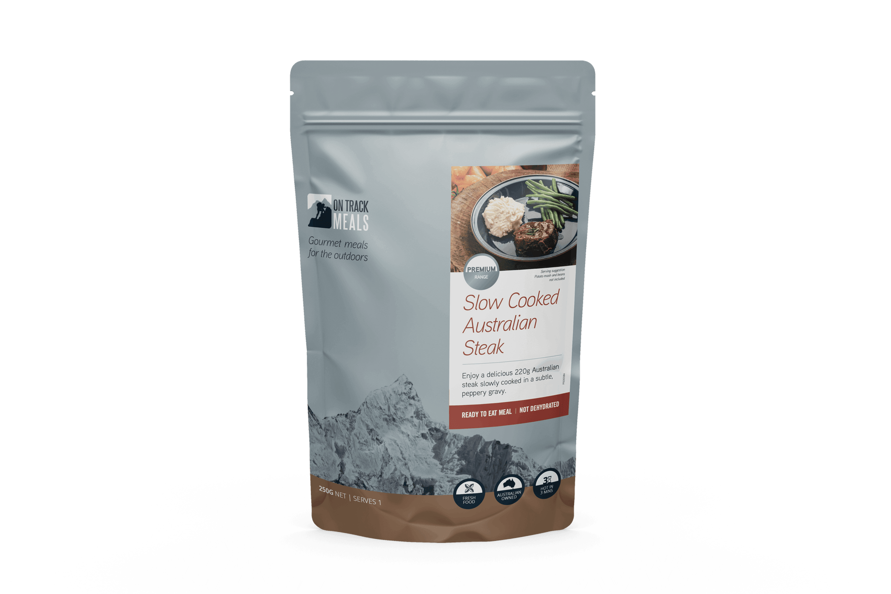 On Track MRE Slow Cooked Australian Steak Adventureco