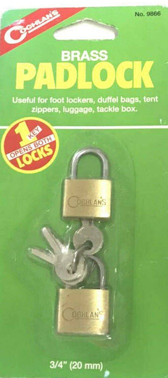 Coghlans Brass Padlock 20mm Double Pack